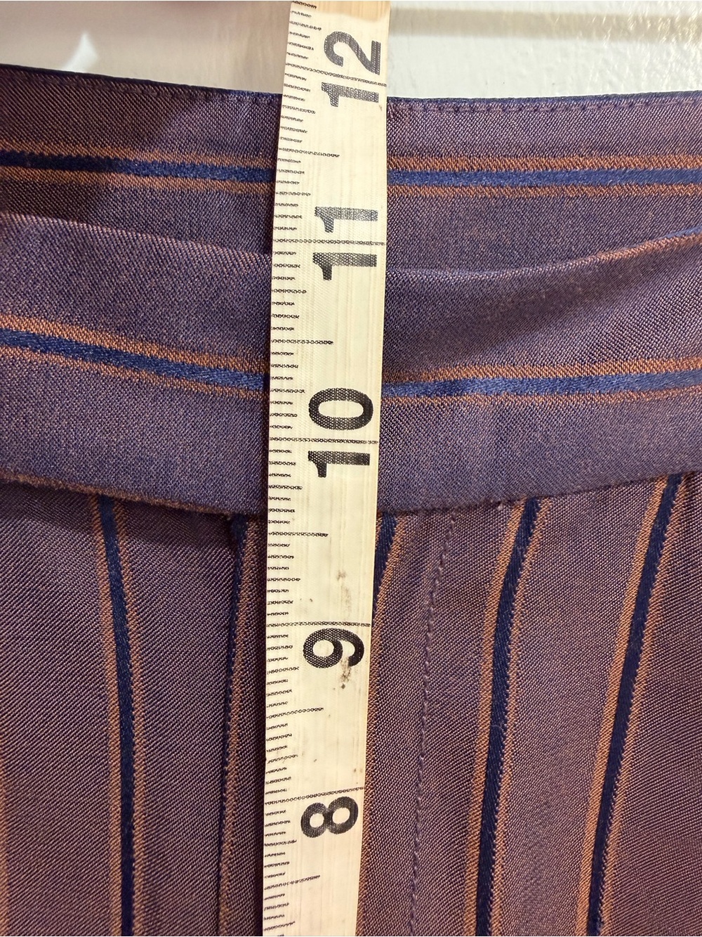 Anthropologie Maeve Cocktail Hour Stripe Suiting Trouser Pants Purple Brown Sz 6 - Picture 10 of 13